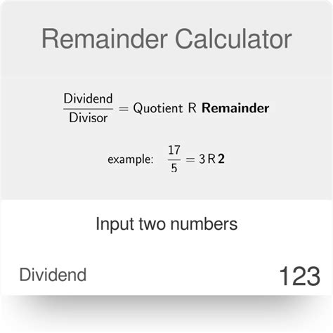what is the quotient and remainder calculator